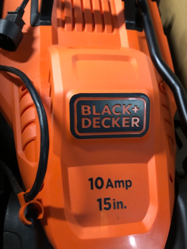 Photo 5 of **FOR PARTS** BLACK+DECKER Electric Lawn Mower, 10-Amp, Corded (BEMW472BH) 15in. Bike Handle Mower