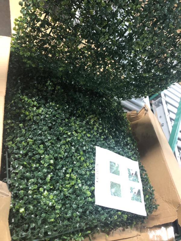 Photo 3 of **SEE NOTES** Ticanros Grass Wall Panel 12 Pack 20"x20" Artificial Boxwood Hedge Plant Wall