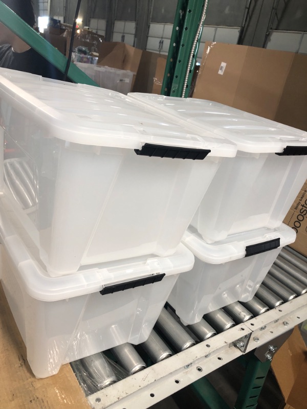 Photo 1 of [READ NOTES]
EudokkyNA 4-Pack 34 Quart Clear Plastic Storage Boxes 