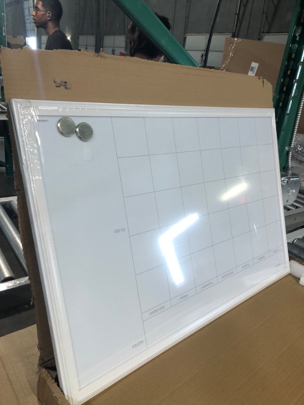 Photo 4 of U Brands Magnetic Dry Erase Calendar Board, 20 x 30 Inches, White Wood Frame (2075U00-01) 30'' x 40'' Board