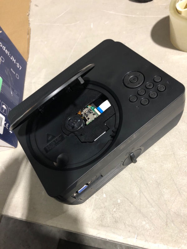 Photo 2 of *USED* AUDIO WORKS,NOT THE VIEWING DVD Projector Portable Built in DVD Player HD 1080P Supported Movie Projector for Outdoor Use Compatible with HDMI, USB, AV, TF, VGA, TV Stick Black