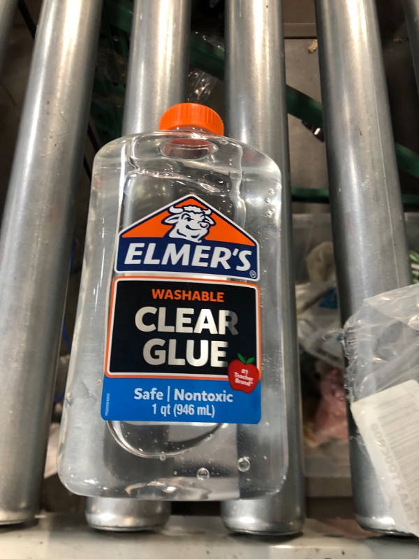 Photo 2 of Elmer's Liquid School Glue, Clear, Washable, 32 Ounces - Great for Making Slime 1 Quart Single