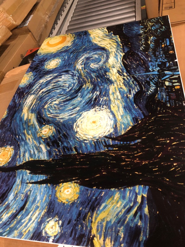 Photo 2 of (Damage/See Notes) Trends International The Starry Night by Vincent van Gogh Wall Poster, 22.375" x 34", Black Framed 