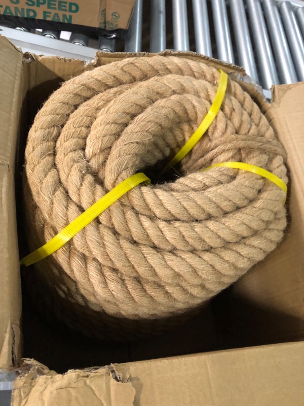 Photo 3 of Rope 1 1/4 Inch 100 Feet Jute Rope, Heavy Duty Jute Rope,Natural Hemp Rope,  1 1/4 Inch×100 Feet