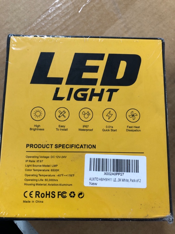 Photo 1 of AUXITO H11 LED Bulbs, 120W 24000LM Per Set, 700% Brighter, 6500K Cool White Adjustable H8 H9 LED Light Bulb for Halogen Replacement, Plug and Play, Pack of 2