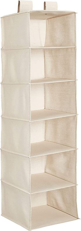 Photo 1 of **READ NOTES/STOCK PHOTO FOR REFERNCE ****
Amazon Basics Hanging Closet Shelf - 6-Tier, Canvas