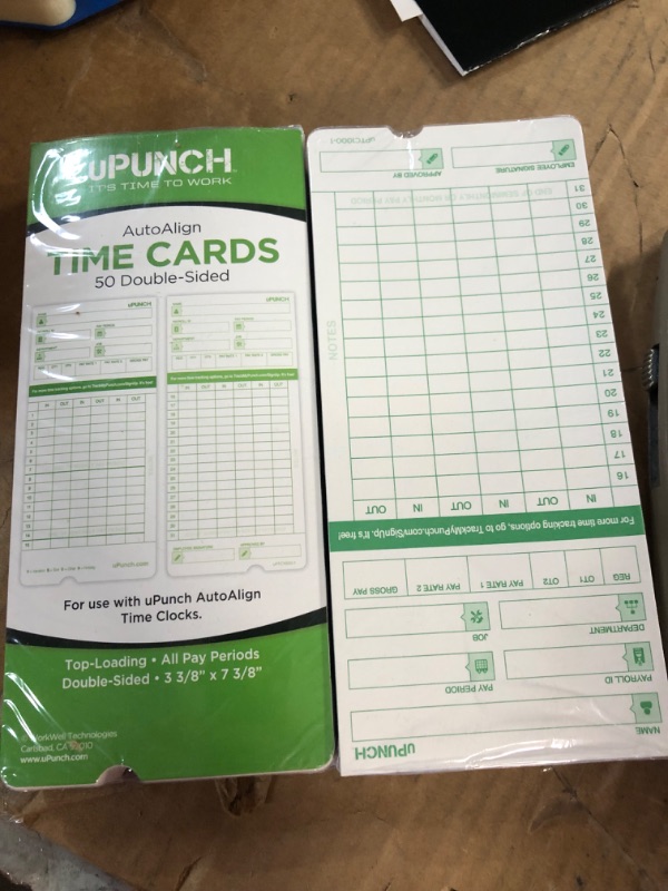 Photo 3 of uPunch Starter Time Clock Bundle with 100-Cards, 1 Time Card Rack, 1 Ribbon & 2 Keys (HN1500) HN1500 Bundle