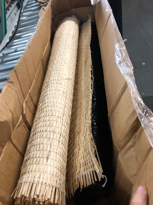 Photo 2 of 14" Width Cane Webbing 3.3Feet, Natural Rattan Webbing for Caning Projects