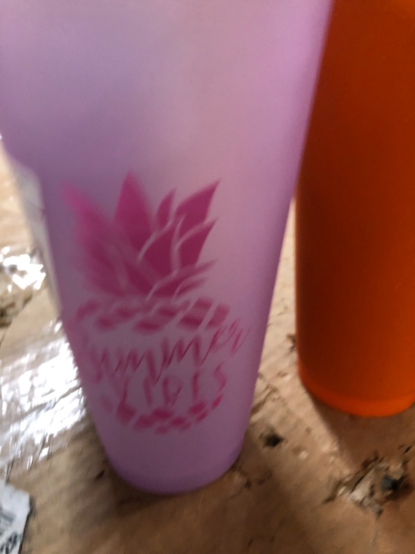 Photo 3 of  Color Changing Cups with Lids and Straws