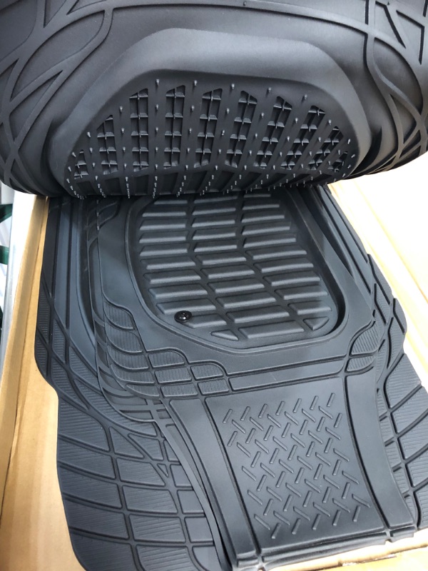 Photo 2 of Motor Trend - MT-923-BK 923-BK Black FlexTough Contour Liners-Deep Dish Heavy Duty Rubber Floor Mats for Car SUV Truck & Van