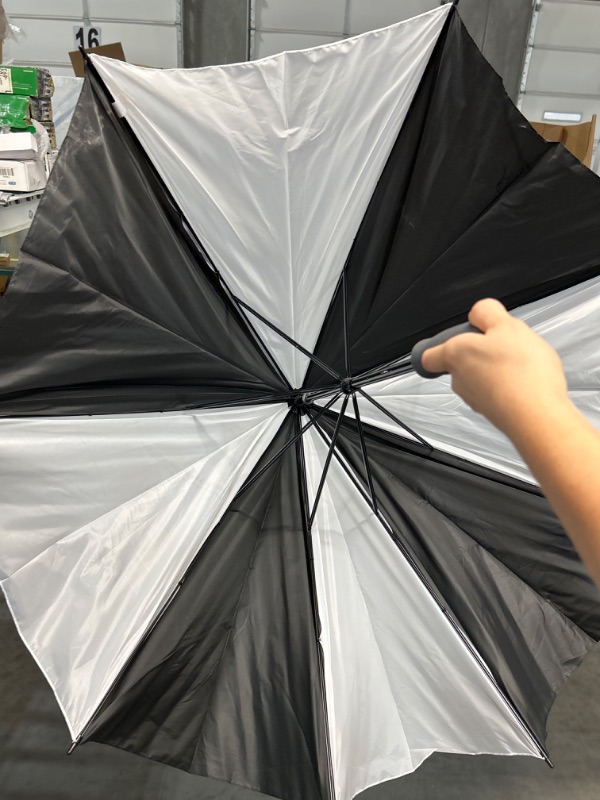 Photo 3 of **STOCK PHOTO FOR REFERENCE ONLY** Umbrella Windproof 40" TALL, Black & White