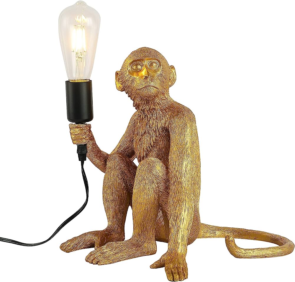 Photo 1 of **STOCK PHOTO FOR PEFERNCE OMLY** Hemp Rope Monkey Table Light  (Gold)