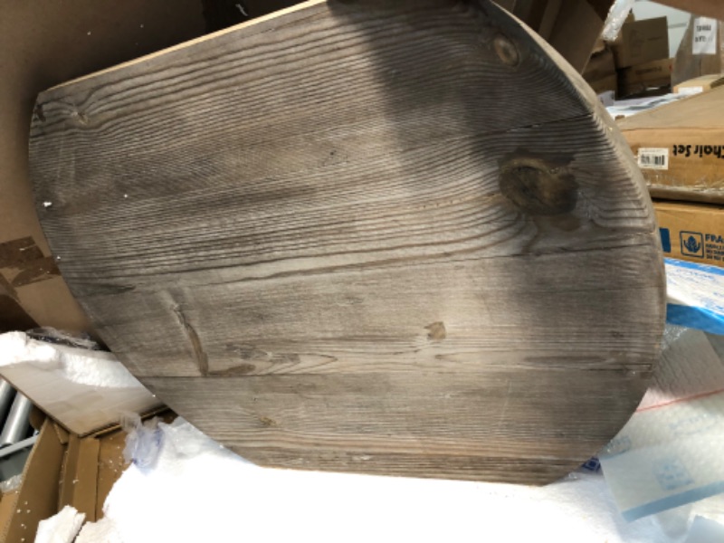 Photo 2 of Dark Grey Fitted Table Cover, Ombre Style Wooden Planks Rustic Timber Oak