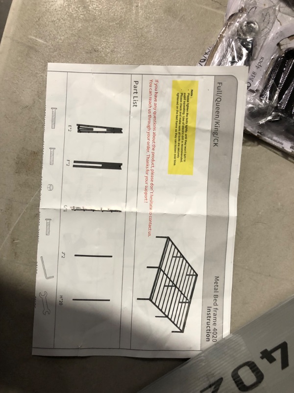 Photo 5 of ***MISSING PARTS - SEE NOTES*** Zizin King Bed Frame Metal Heavy Duty14 inch