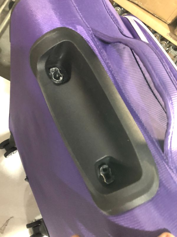 Photo 4 of *Damaged* *Missing Handle* Traveler's Choice Lares Softside Expandable Luggage with Spinner Wheels, Purple, Carry-On 22-Inch Purple