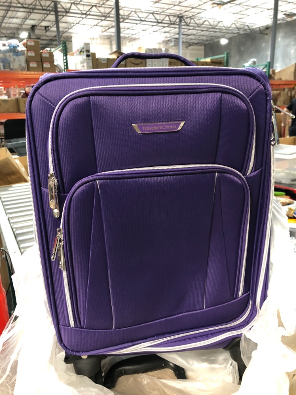 Photo 2 of Traveler's Choice Lares Softside Expandable Luggage with Spinner Wheels, Purple, Carry-On 22-Inch Carry-On 22-Inch Purple