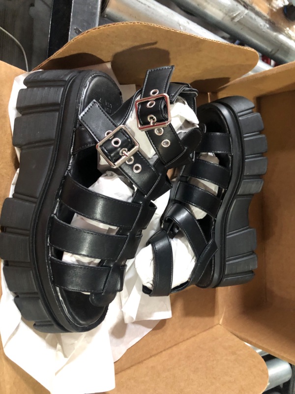 Photo 2 of KEIIYJ Women's Platform Gladiator Sandals size 7