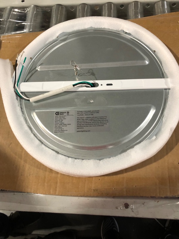 Photo 3 of 15 in. 22.5-Watt Dimmable White Integrated LED Edge-Lit Round Flat Panel Ceiling Flushmount with Color Changing CCT