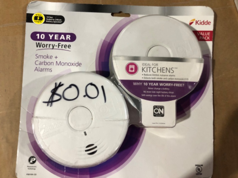 Photo 2 of 10 Year Worry-Free Sealed Battery Combination Smoke and Carbon Monoxide Detector with Photoelectric Sensor (2-Pack)


