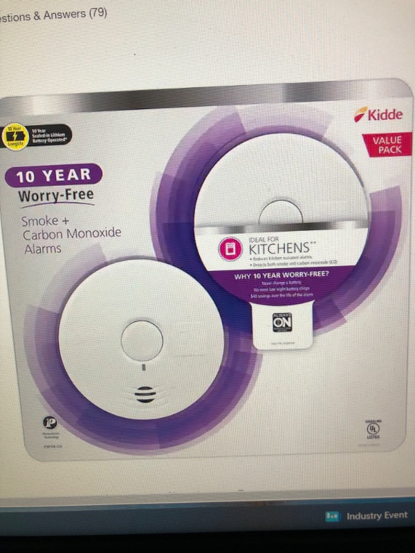 Photo 2 of 10 Year Worry-Free Sealed Battery Combination Smoke and Carbon Monoxide Detector with Photoelectric Sensor (2-Pack)