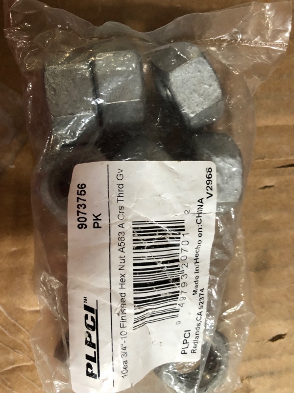 Photo 3 of 3/4 in.-10 A563 Grade A Hot Dip Galvanized Steel Hex Nuts (10-Pack)