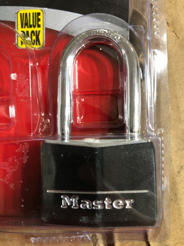 Photo 2 of **SEE NOTE** Master Lock Covered Aluminum Padlock with Key, 141QLF 4 PACK