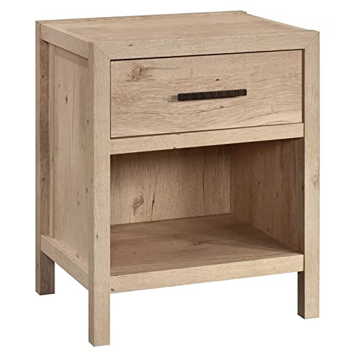 Photo 1 of **top piece is damaged**broken**
SAUDER Pacific View 1-Drawer Prime Oak Nightstand 25.827 in. X 21.496 in. X 17.48 in.
