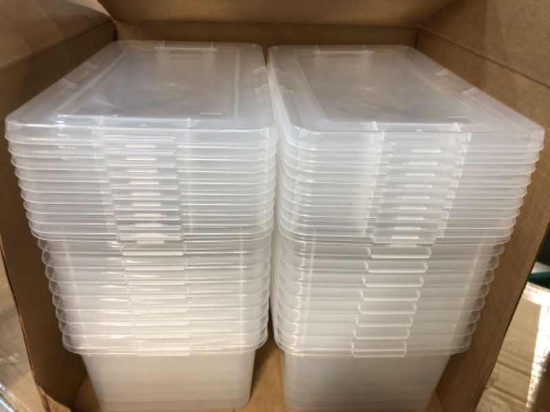 Photo 2 of (20x) IRIS USA 5.9 Qt. Plastic Storage Container Bin with Latching Lid, - Clear 5.9 Qt. - 20 Pack