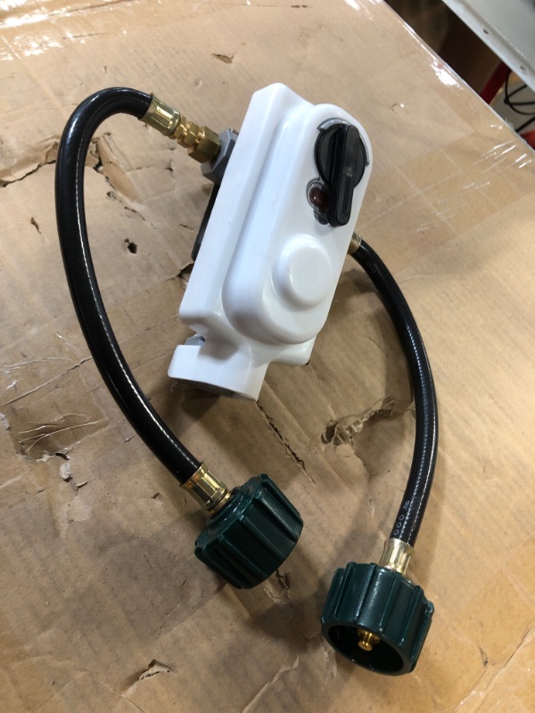 Photo 1 of Flame King 2-Stage Auto Changeover LP Propane Gas Regulator With Two 12 Inch Pigtails