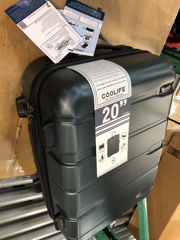 Photo 1 of 20" Coolife Luggage Expandable Suitcase - Teal