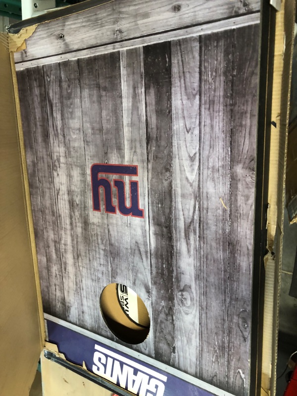 Photo 2 of **SEE NOTES** Wild Sports 2'x3' MDF Wood NFL Cornhole Set New York Giants