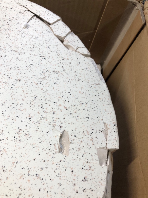 Photo 3 of **CHIPPED TOP, SEE PHOTO** Giltzhome Antique Decorative Garden Stool, 17.25”H Heavy Duty Faux Terrazzo Accent Table