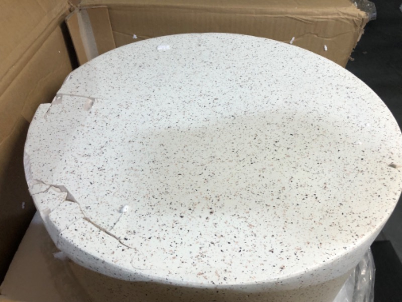 Photo 4 of **CHIPPED TOP, SEE PHOTO** Giltzhome Antique Decorative Garden Stool, 17.25”H Heavy Duty Faux Terrazzo Accent Table