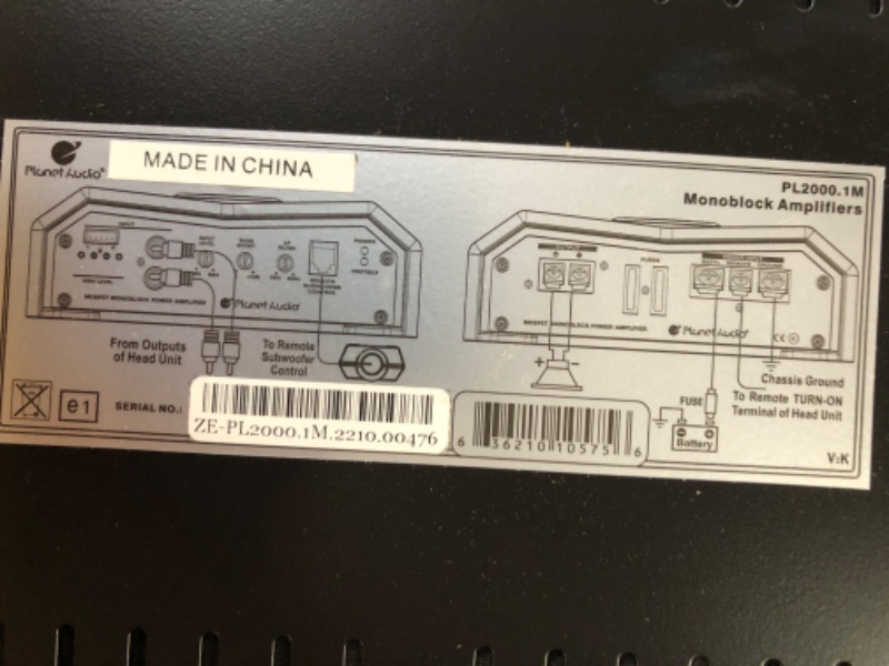 Photo 3 of Planet Audio PL2000.1M Monoblock Car Amplifier - 2000 Watts, 2/4 Ohm Stable, Class A/B