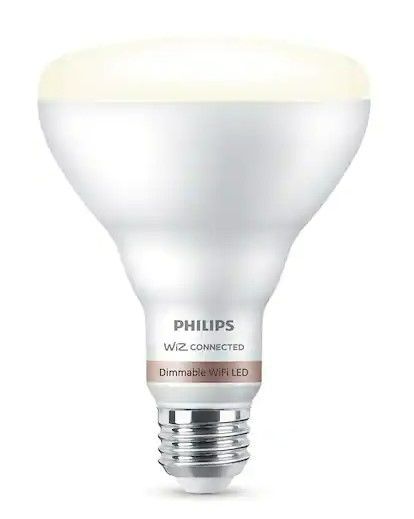 Photo 1 of (2x) Soft White BR30 LED 65-Watt Equivalent Dimmable Smart Wi-Fi Wiz Connected Wireless Light Bulb