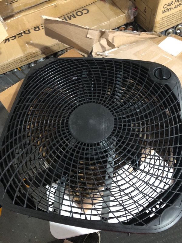 Photo 3 of **TWO BROEKN BLADES STILL FUNCTIONAL**
Amazon Basics 3 Speed Box Fan, 20-Inch 