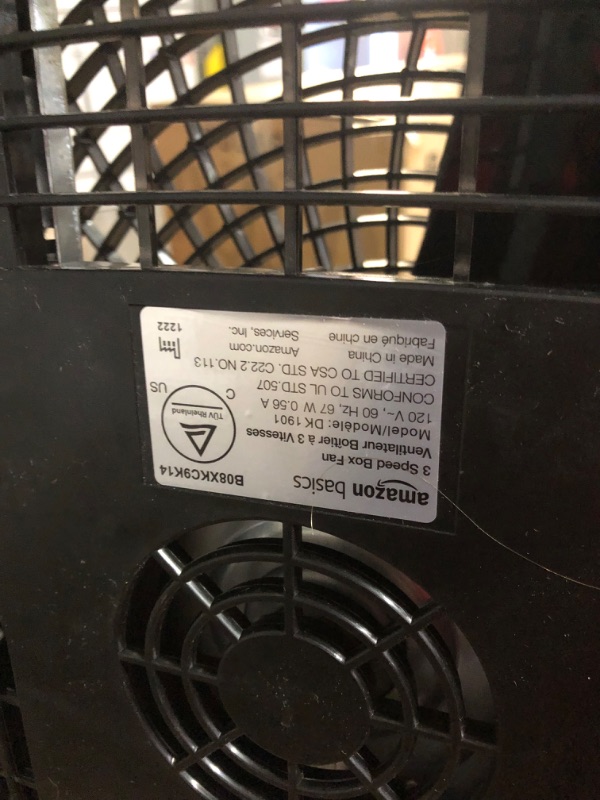 Photo 5 of **TWO BROEKN BLADES STILL FUNCTIONAL**
Amazon Basics 3 Speed Box Fan, 20-Inch 