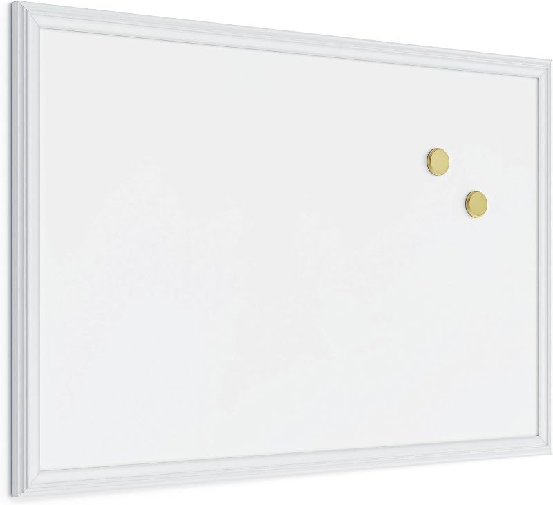 Photo 1 of **CRACKED FRAME, SEE PHOTO** U Brands Magnetic Dry Erase Board, 20 x 30 Inches, White Wood Frame (2071U00-01) 