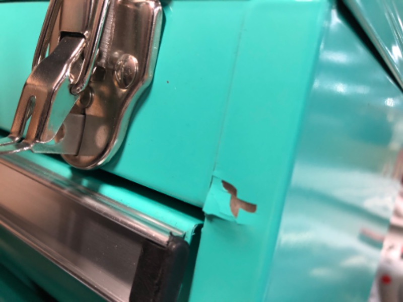 Photo 4 of **CHIPPED SEE PHOTO** Amazon Basics 2-Drawer Steel Organization Chest - Turquoise Powder Coated Finish