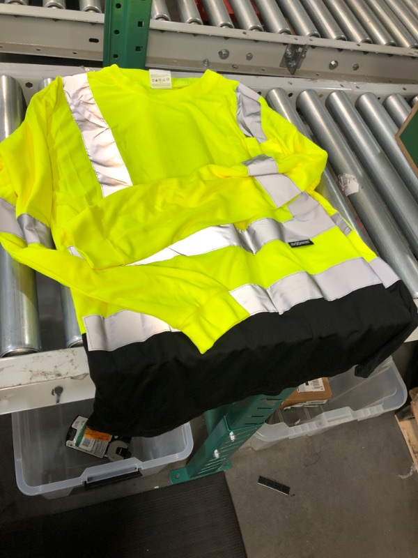 Photo 2 of MAXIMUM SAFETY Men's Large High Visibility Black/Yellow ANSI Class 3 Polyester Long-Sleeve Safety Shirt *Looks New*