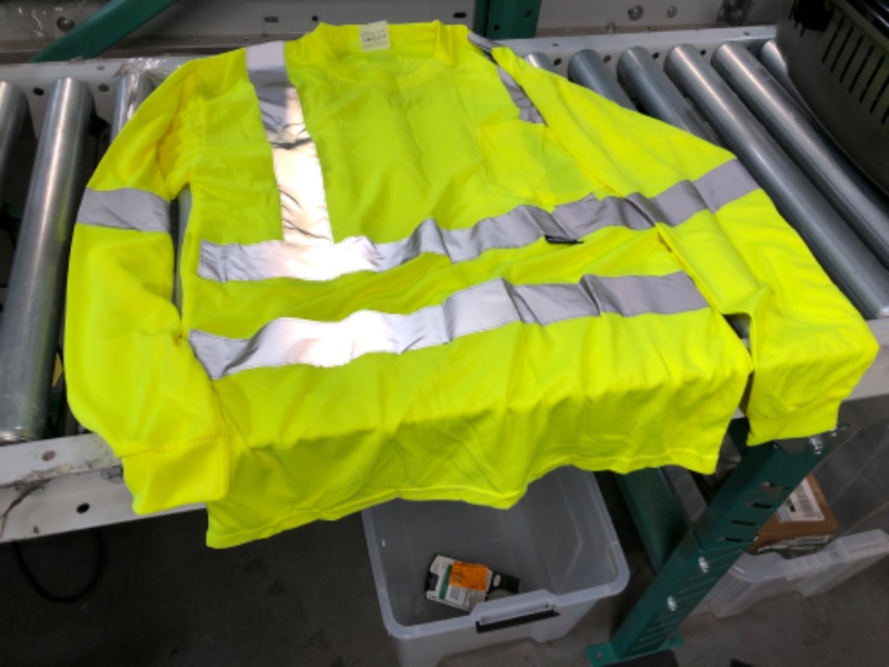 Photo 2 of MAXIMUM SAFETY Men's MED High Visibility Black/Yellow ANSI Class 3 Polyester Long-Sleeve Safety Shirt *LOOKS NEW*