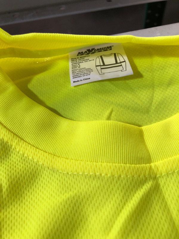 Photo 4 of MAXIMUM SAFETY Men's MED High Visibility Black/Yellow ANSI Class 3 Polyester Long-Sleeve Safety Shirt *LOOKS NEW*