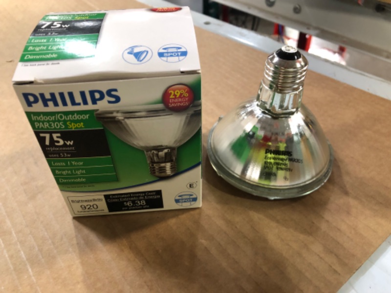 Photo 3 of  Philips EcoVantage 75W Equivalent Clear Medium Base PAR30S Halogen Spotlight Light Bulb