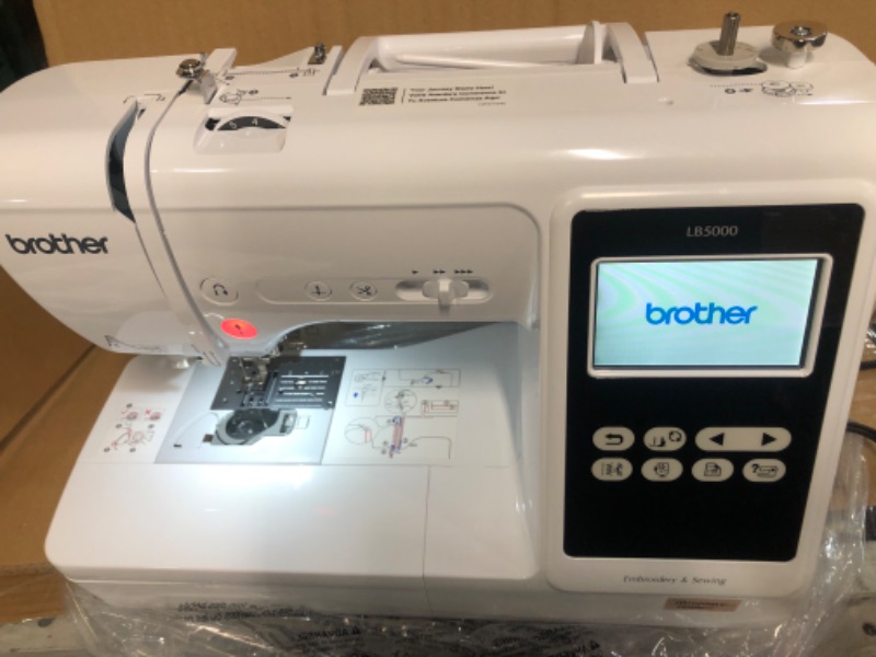 Photo 2 of **USED BUT APPEARS NEW** Brother LB5000 Sewing and Embroidery Machine, 80 Built-in Designs, 103 Built-in Stitches, Computerized, 4" x 4" Hoop Area, 3.7" LCD Touchscreen Display, 7 Included Feet LB5000 Machine