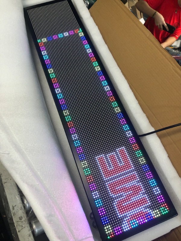 Photo 2 of LED sign WiFi P6 40" x 9" high resolution LED full RGB color sign with high resolution P6 128x32 dots and new SMD technology scrolling display. Perfect solution for advertising, programmable message board