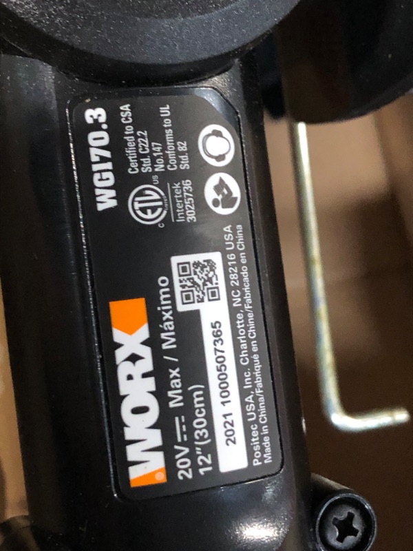 Photo 3 of **SEE NOTES** Worx WG170.9 20V Power Share GT Revolution 12" Cordless String Trimmer (Tool Only) 20V Batteries and Charger Sold Separately 