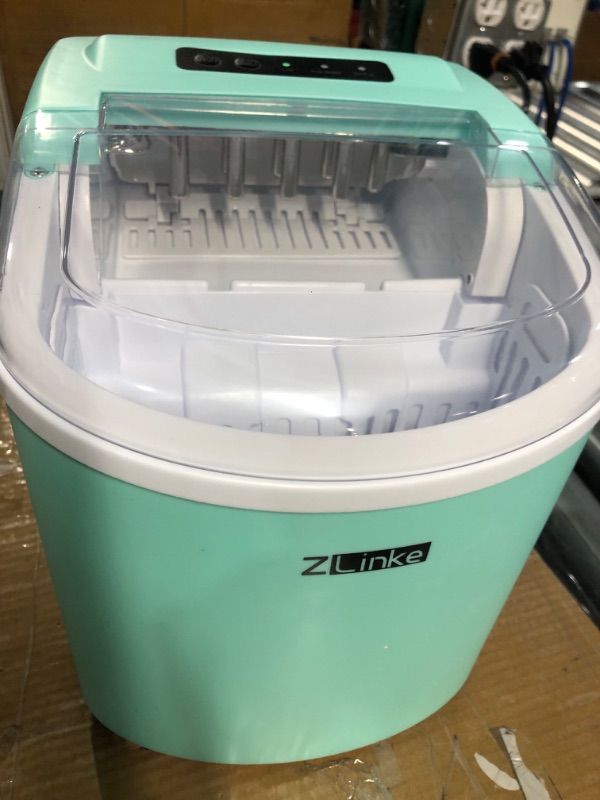 Photo 2 of **PARTS ONLY, NON-FUNCTIONAL** Countertop Ice Maker, 9 Cubes Ready in 6 Mins, 26lbs in 24Hrs, Self-Cleaning Ice Machine, Medium Green