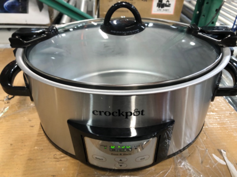 Photo 2 of **MISSING CERAMIC INSERT** Crock-Pot SCCPVL610-S-A 6-Quart Cook & Carry Programmable Slow Cooker with Digital Timer, Stainless Steel