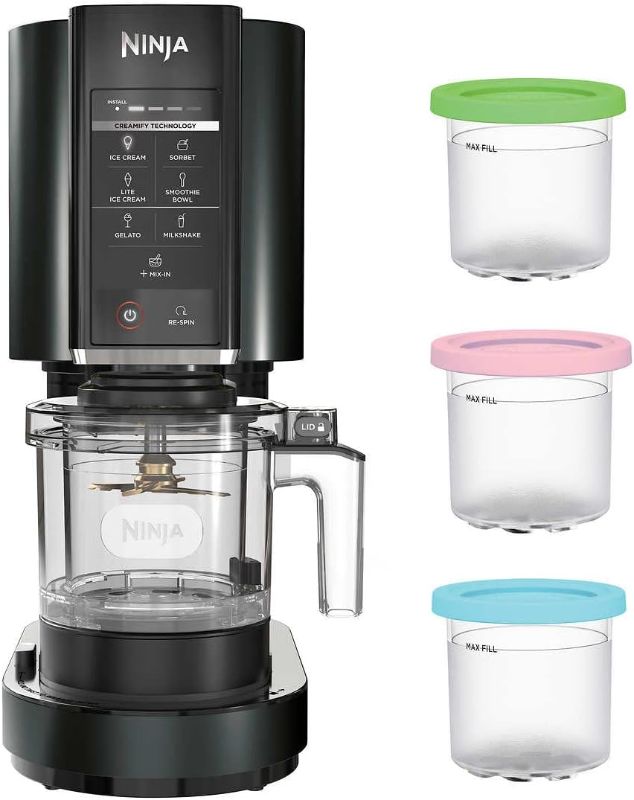 Photo 1 of **PARTS ONLY, NON-FUNCTIONAL** Ninja NC301 CREAMi, Ice Cream, Gelato, Milkshake, Sorbet, and Smoothie Bowl Maker, 7 One-Touch Programs, Silver