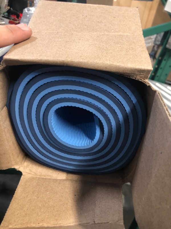 Photo 2 of *STOCK PHOTO FOR REFERENCE** Yoga Mat with Tote Strap Dark blue + Light blue